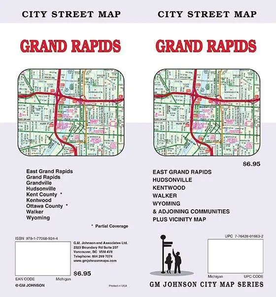 Grand Rapids, Michigan Street Map Gm Johnson 1