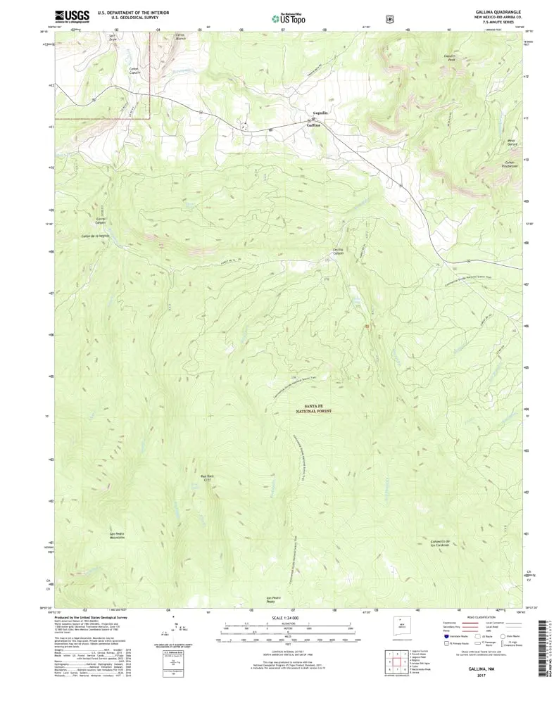 Gallina, New Mexico 2017 (Us Topo 7.5'×7.5' Topographic Quadrangle) [Map] United States Geological Survey 1