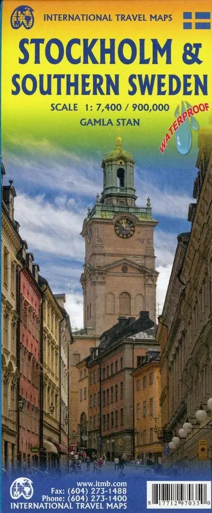 Stockholm & Southern Sweden Travel Reference Map 1:7,400/900K 1