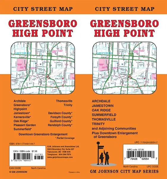 Greensboro / High Point, North Carolina Street Map [Map] Gm Johnson 1
