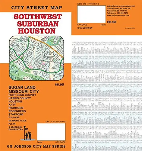 Southwest Suburban Houston / Sugarland / Missouri City, Texas Street Map Gm Johnson 1