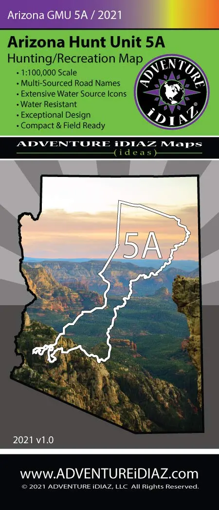 Arizona Hunt Unit 05A Hunting/Recreation Map 1