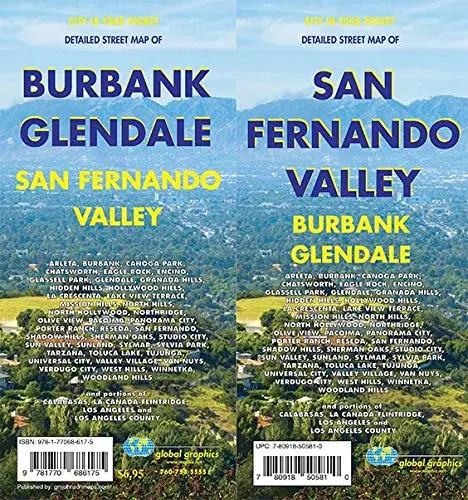 San Fernando Valley / Glendale / Burbank, California Street Map Gm Johnson 1