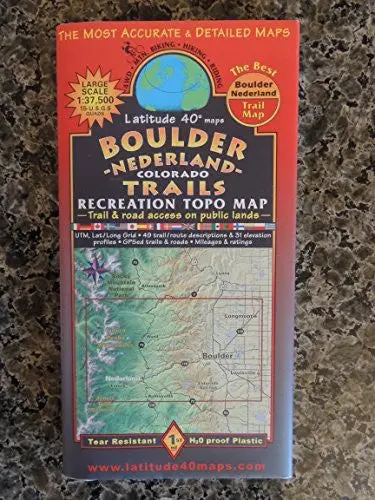 Boulder Nederland Colorado Trails Recreational Topo Map 1
