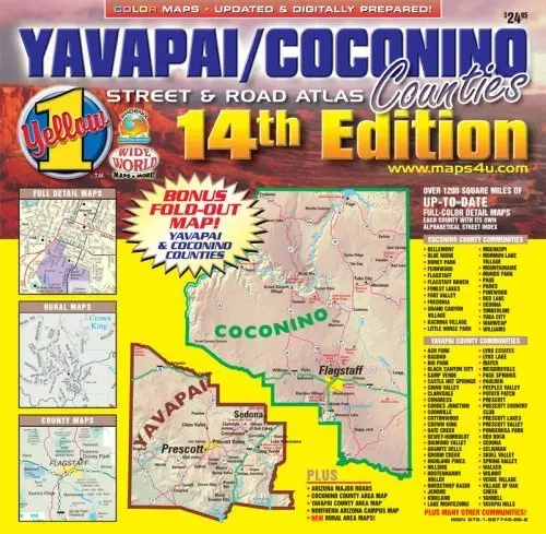 Yavapai & Coconino Counties Standard Edition Street & Road Atlas (Yellow1) [Ring-Bound] Phoenix Mapping Service 1