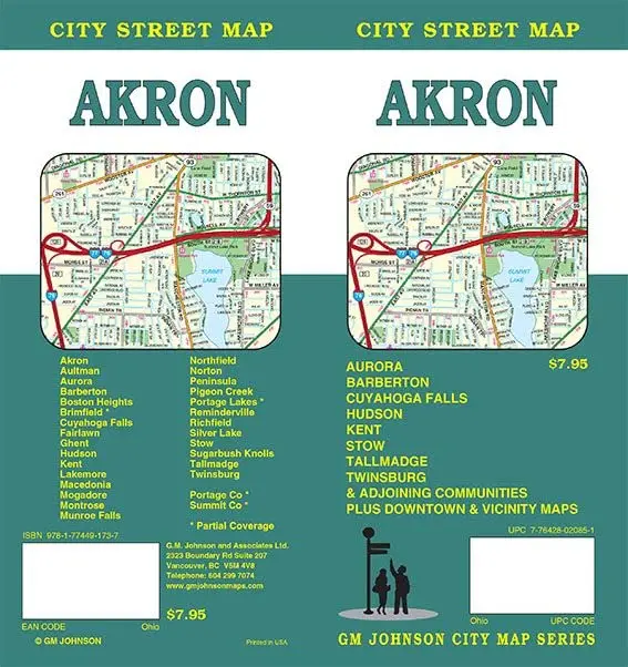 Akron / Summit County, Ohio Street Map [Map] Gm Johnson 1