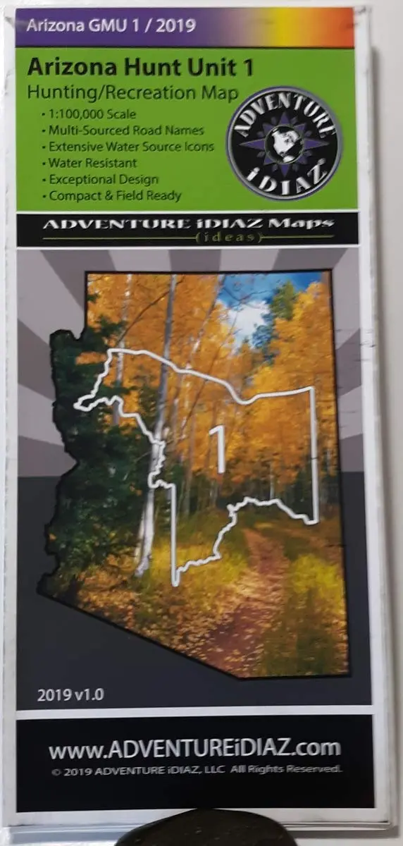 Arizona Hunt Unit 01 Hunting/Recreation Map 1