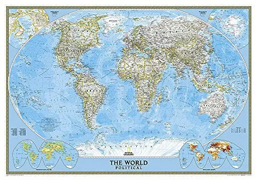 World Classic Political Full-Size Wall Map (Matte Premium Mounted) 1