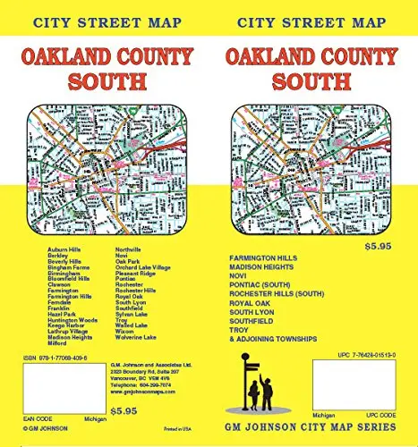 Oakland County South, Mi Street Map Gm Johnson 1