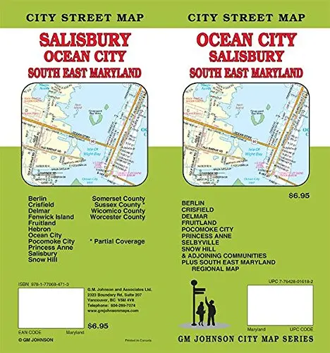 Ocean City / Salisbury / South East Maryland, Maryland Street Map [Map] Gm Johnson 1