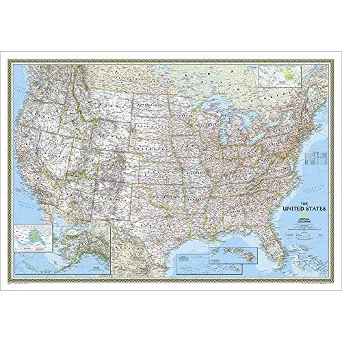 United States Of America Classic Political Wall Map Dry Erase Laminated 1