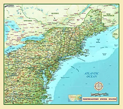 Northeastern United States Jumbo-Size Wall Map [Map] William Howard Tipton 1