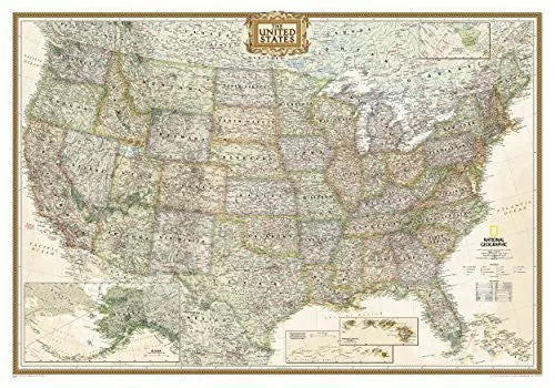 United States Executive Reference Map (Paper/Tubed - Standard) 1