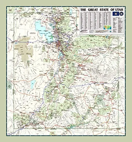 The Great State Of Utah Wall Map Laminated 36"X39" [Map] Bill Tipton 1