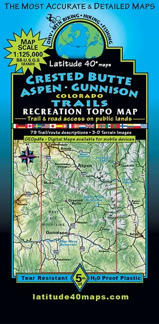 Crested Butte — Aspen — Gunnison Trails Recreation Topo Map [Map] Latitude 40° Inc. & Its Contributors 1