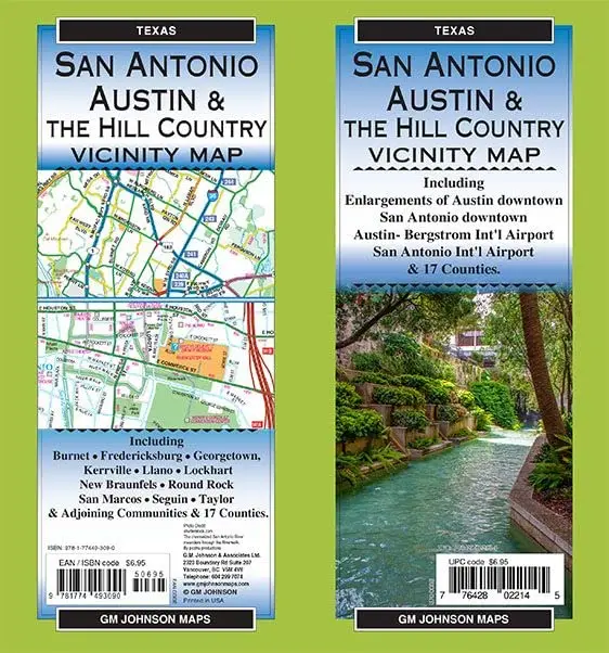 San Antonio – Austin & The Hill Country, Texas Regional Map [Map] Gm Johnson 1