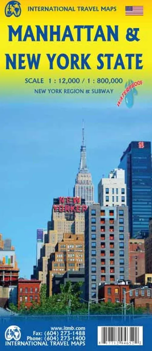 Manhattan & New York State Travel Reference Map (Waterproof) [Map] Itmb Publishing Ltd 1