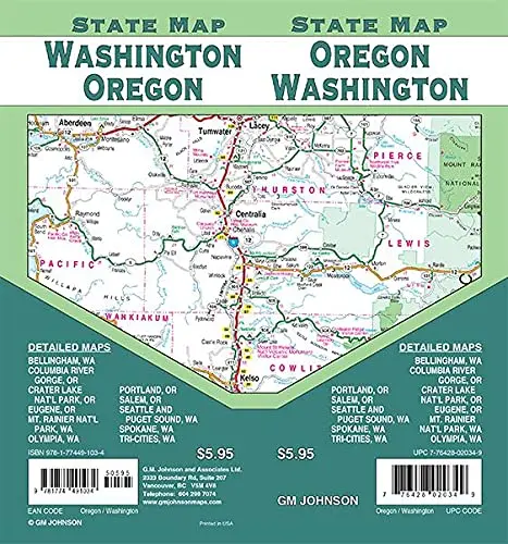 Oregon / Washington, Oregon-Washington Regional Map [Map] Gm Johnson 1
