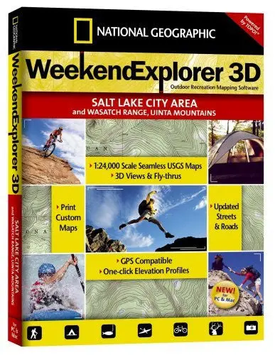 National Geographic Topo! Weekend Explorer 3D Salt Lake City Area/Wasatch Range/Uinta Mountains Map Cd-Rom (Windows) 1
