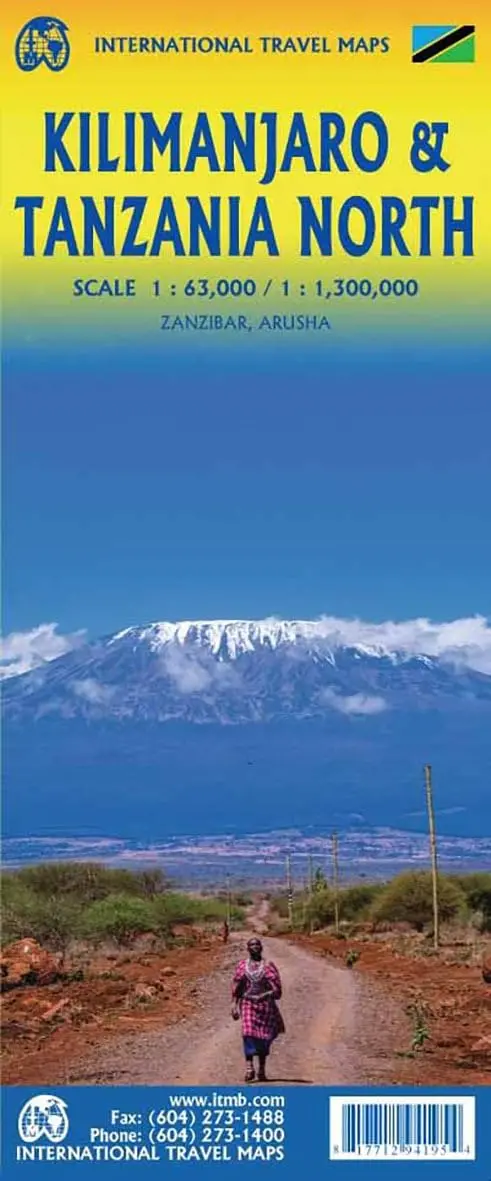 Kilimanjaro & Tanzania North Travel Map 1:63,000/3,000,000 1