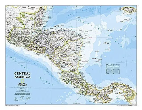 National Geographic: Central America Classic Wall Map (28.75 X 22.25 Inches) (National Geographic Reference Map) [Map] National Geographic Maps 1