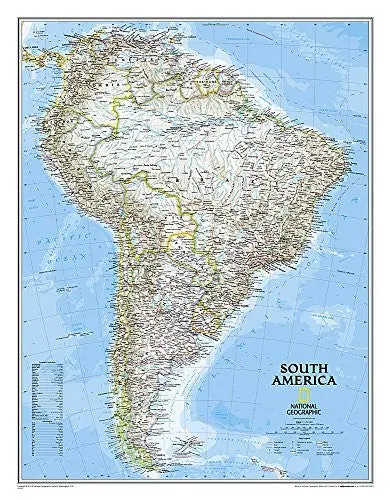 National Geographic South America Wall Map - Classic (23.5 X 30.25 In) (National Geographic Reference Map) [Map] National Geographic Maps 1