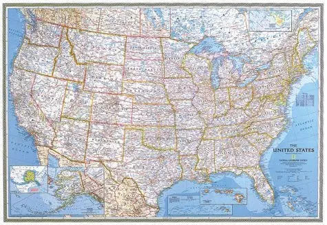 Usa Classic Political Map Laminated Reference Map 1