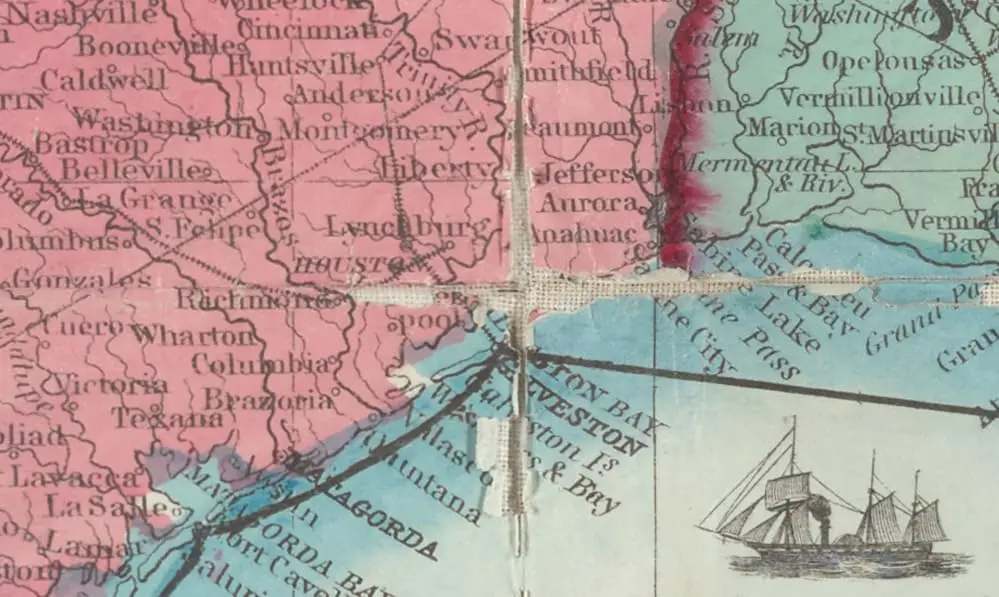 1859 Map Of The United States And Mexico Gloss Ready-To-Hang 2