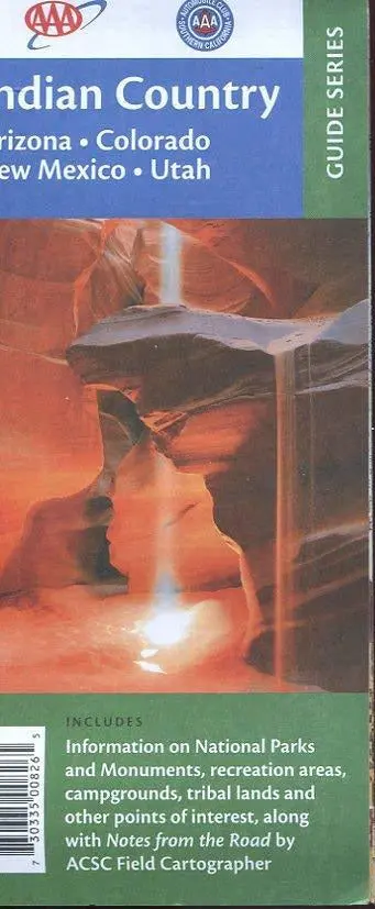 Map Of Indian Country /Arizona - Colorado - New Mexico - Utah /Guide Series /Huge Foldout++ [Map] Aaa 1