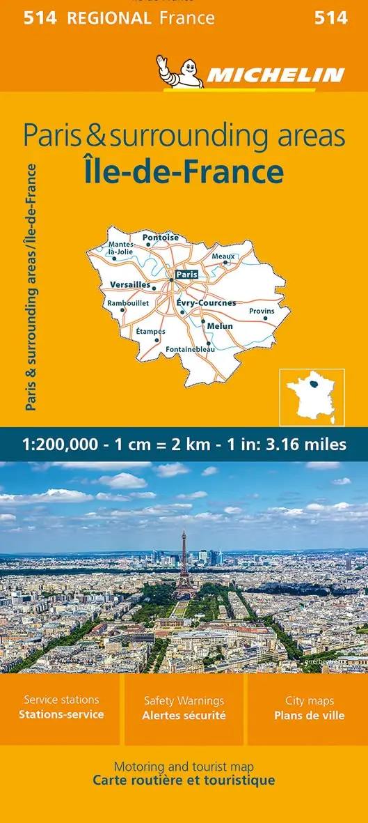 France: Paris And Surrounding Areas Map 514: Paris And Surrounding Areas Map 514 (Michelin Maps, 514) (English And French Edition) [Map] Michelin 1