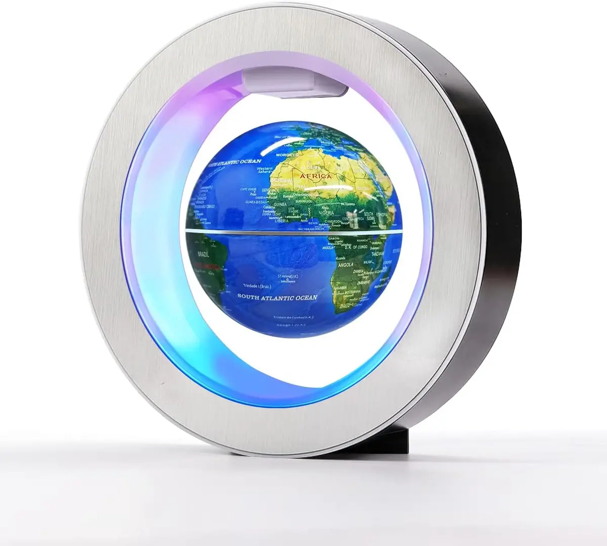 Flagest Magnetic Levitation Floating Globe - Levitating O Shape Globe With Led Lights For Educational Home Office Desk Decor - Birthday Holiday Party Item (4Inches Globe 1