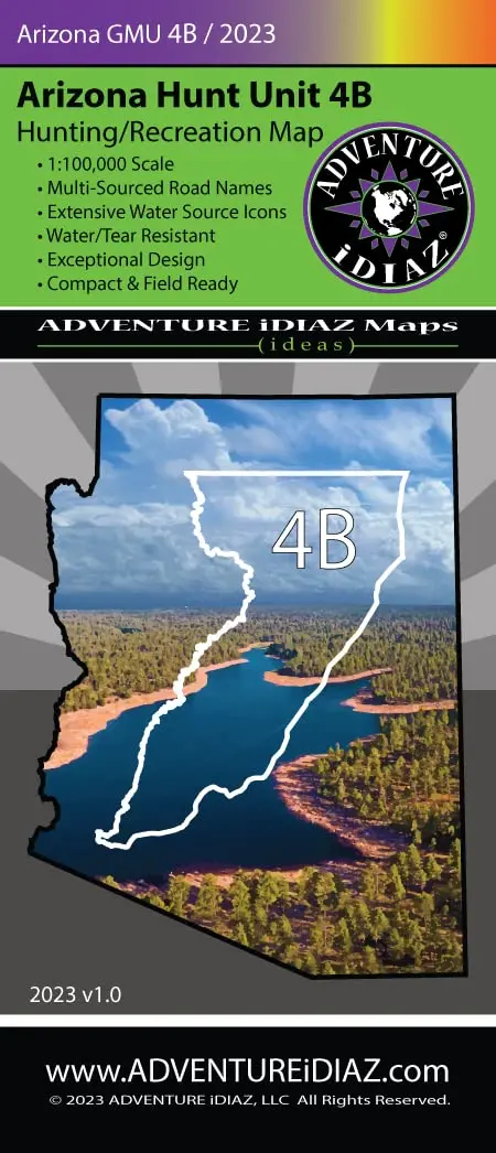 Arizona Hunt Unit 04B Hunting/Recreation Map 1