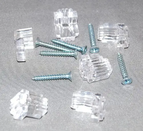 6 Pack Of Crystal Clear Ribbed Mirror Clips Size: 1 Pack, Model: (Tools & Outdoor Gear Supplies) 1