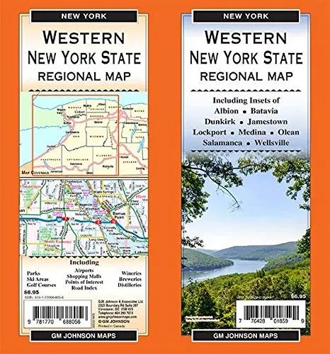 Gm Johnson Western New York State Regional Map - Road Map, Greyscale, Matte Finish [Map] Gm Johnson 1