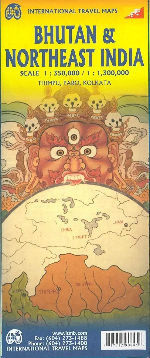 Bhutan & Northeast India Travel Reference Map 1:350K/1:1.3M [Map] Itmb Publishing Ltd 1