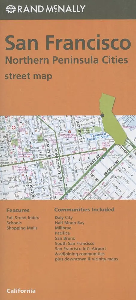 San Francisco, Northern Peninsula Cities Street Map, Ca Rand Mcnally (Orange Cover) Rand Mcnally And Company 1