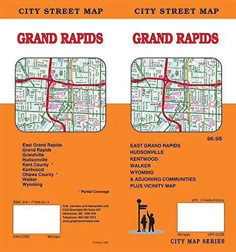 Grand Rapids Michigan Street Map Gm Johnson 1