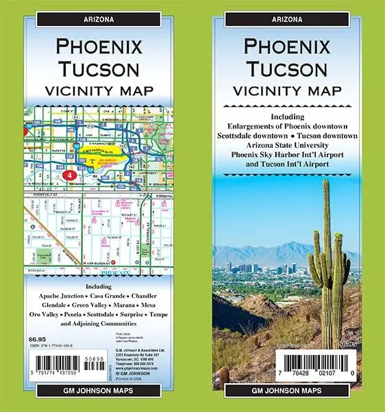 Phoenix / Tucson & Vicinity, Arizona Regional Map 1