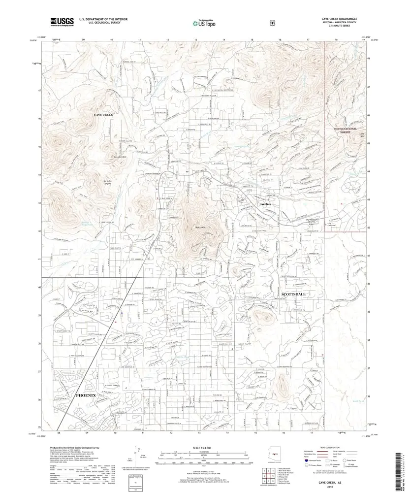 Cave Creek, Arizona 2018 (Us Topo 7.5'×7.5' Topographic Quadrangle) 1