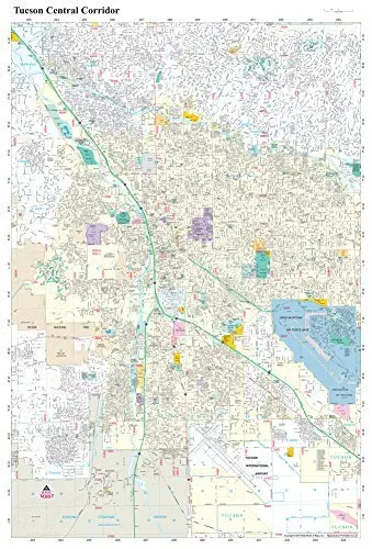 Tucson Central Corridor Full-Size Dry Erase Laminated [Map] Phoenix Mapping Service And Doug Minnis 1
