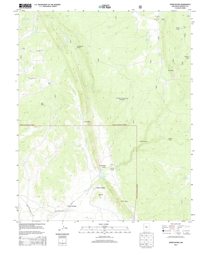 Upper Nutria, New Mexico 2013 (Us Topo 7.5'×7.5' Topographic Quadrangle) [Map] United States Geological Survey 1