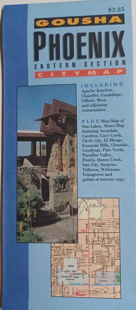 Gousha Phoenix, East, Az Citymap H.M. Gousha Company 1