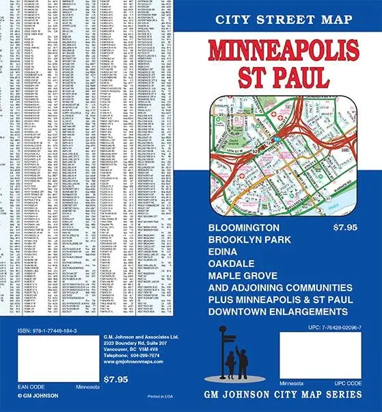 Minneapolis ? St Paul, Minnesota Street Map [Map] Gm Johnson 1