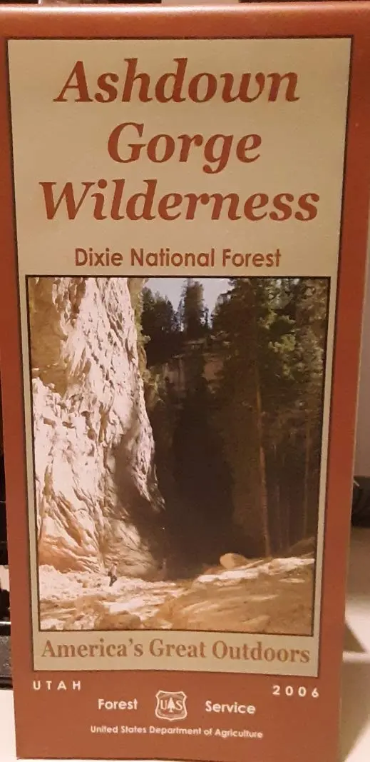 Ashdown Gorge Wilderness Map, Dixie National Forest 1