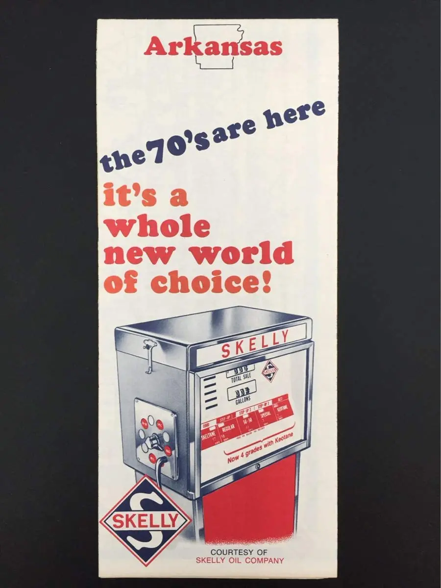1970 Skelly Oil Arkansas Road Map 1