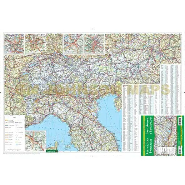 Italy, Austria, & Switzerland Dry Erase Laminated 1