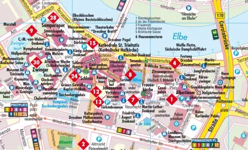 Dresden Laminated Map By Borch (English, Spanish, French, Italian And German) (English, Spanish, French, Italian And German Edition) Borch 2