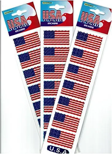 Waterproof Usa Flag Stickers (3-Pack) 1