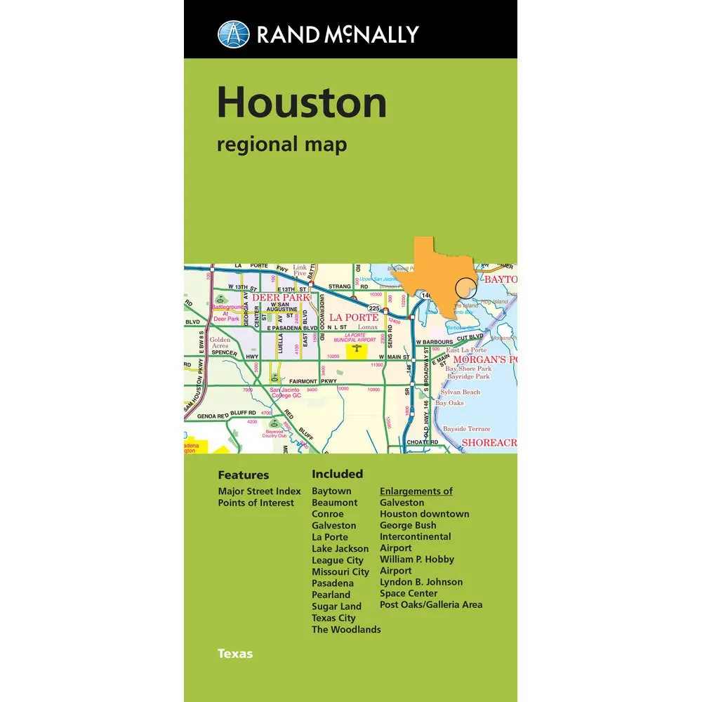 Rand Mcnally Houston Regional Map, Tx (Green Cover) Rand Mcnally And Company 1