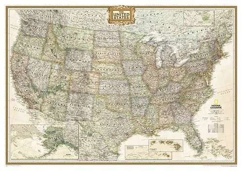 Usa Wall Map (Executive Series - Standard) Dry Erase Ready-To-Hang 1